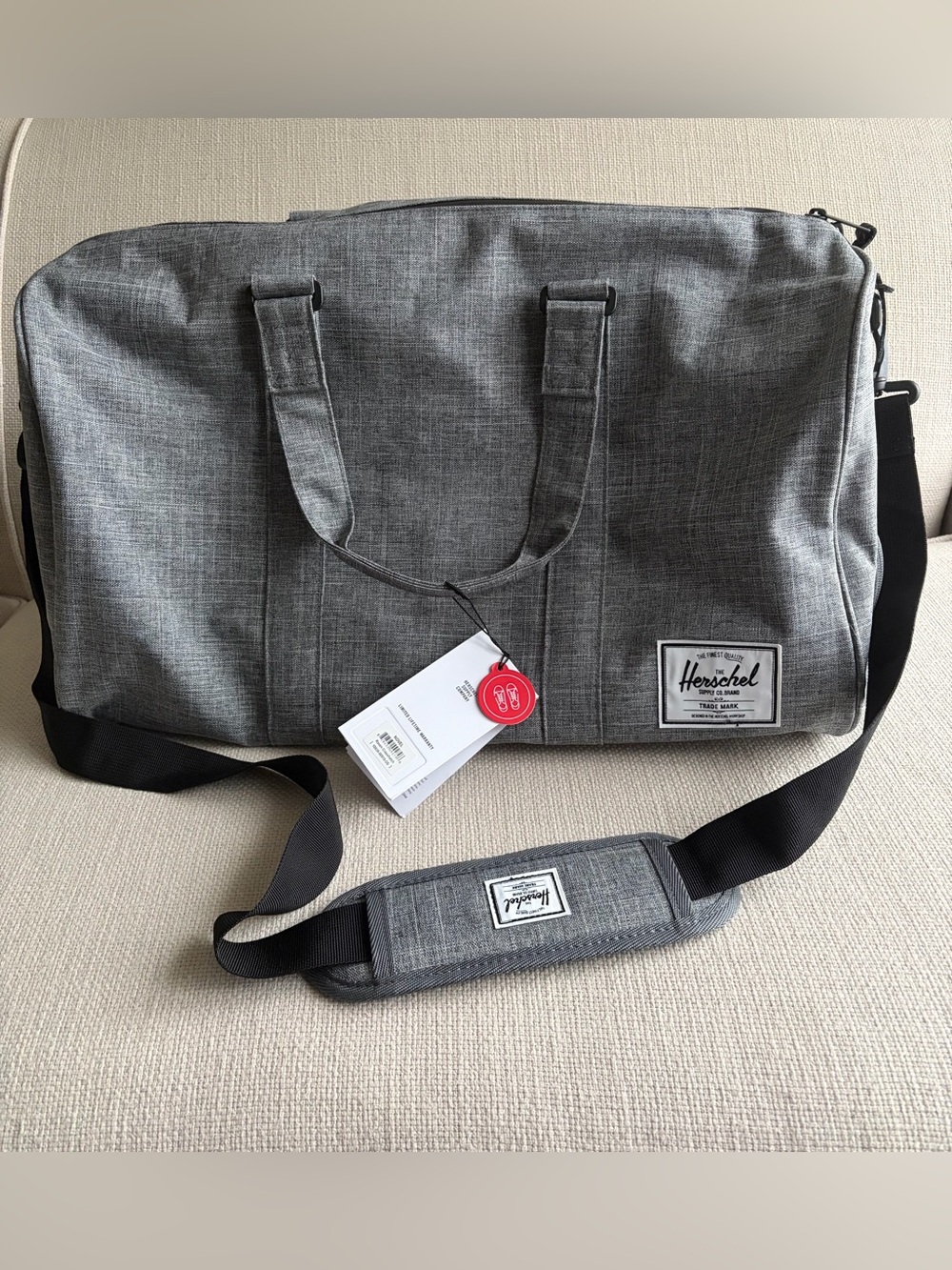 Herschel Supply Company Gray Heather Duffel Bag with Shoulder Strap